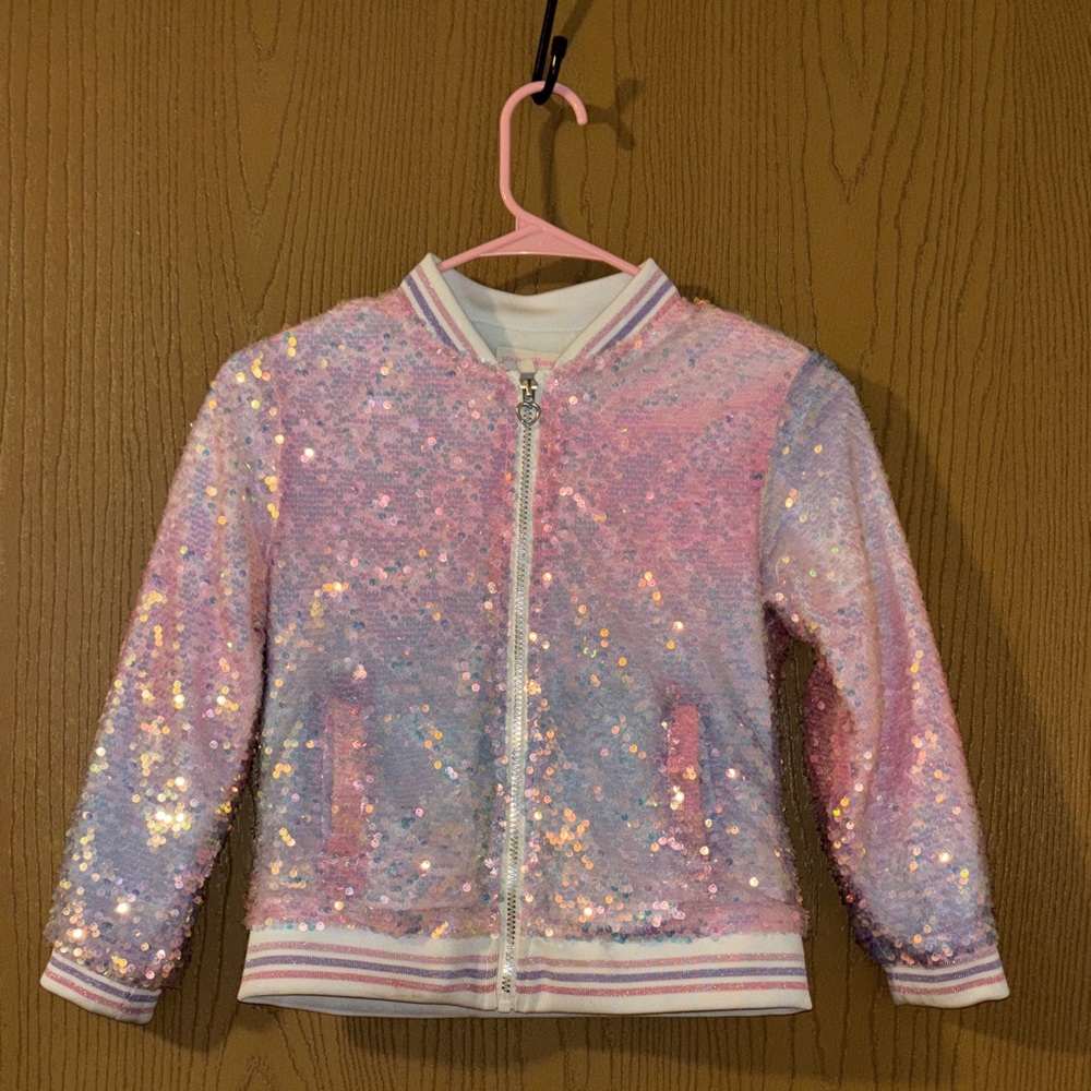 Sequin Kids Jacket - Pink and Purple
